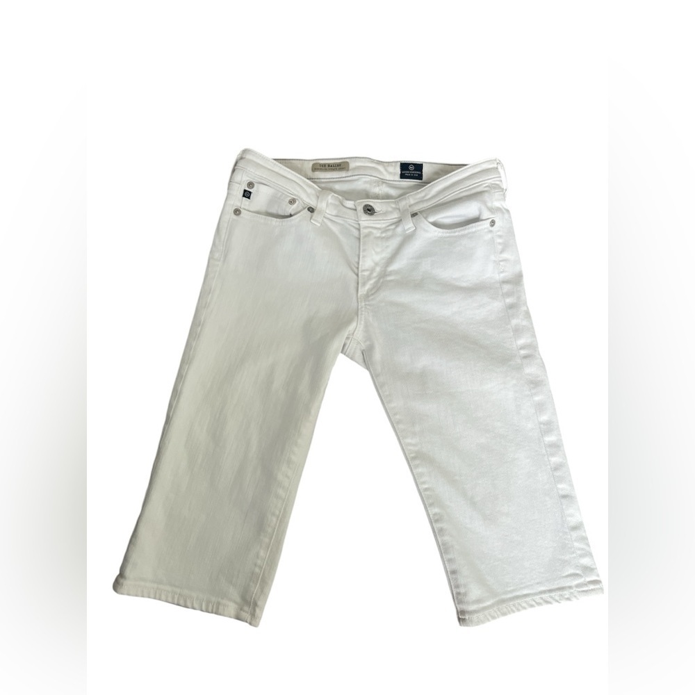 AG Adriano Goldschmied Ladies “The Malibu” Bermuda White Denim Shorts Size 27